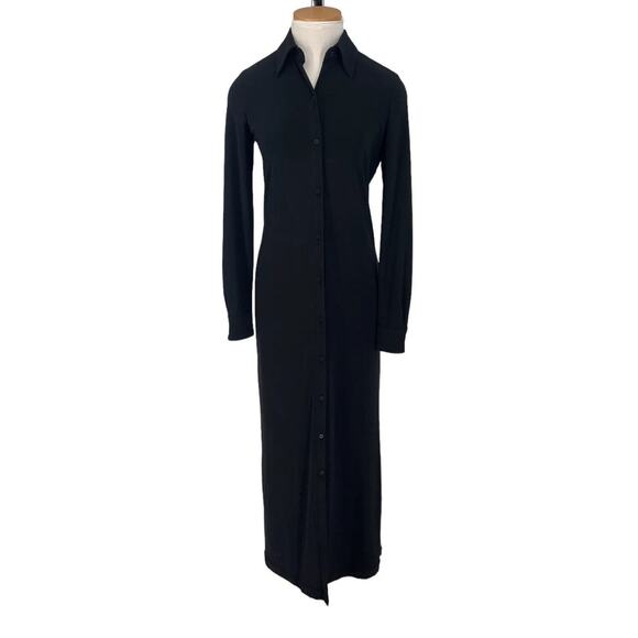 Norma Kamali Maxi Button Front Black Dress NEW XS - Picture 1 of 12